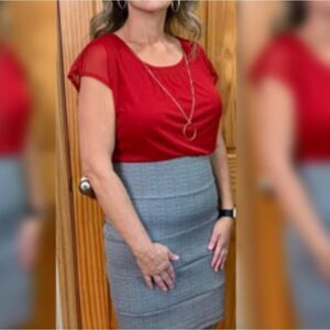 BRAND NEW ENFOCUS STUDIO COLORBLOCK SQUARE NECKLINE SHEATH DRESS